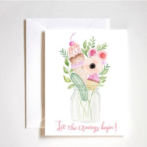 Cartão de desejos de gravidez / Picles Sorvete Cupcakes Flores / Maternidade / Parabéns / Grávida