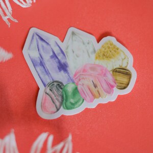 crystal stickers, vinyl stickers for water bottles, vinyl stickers for laptop, laptop stickers aesthetic, amethyst sticker, quartz sticker