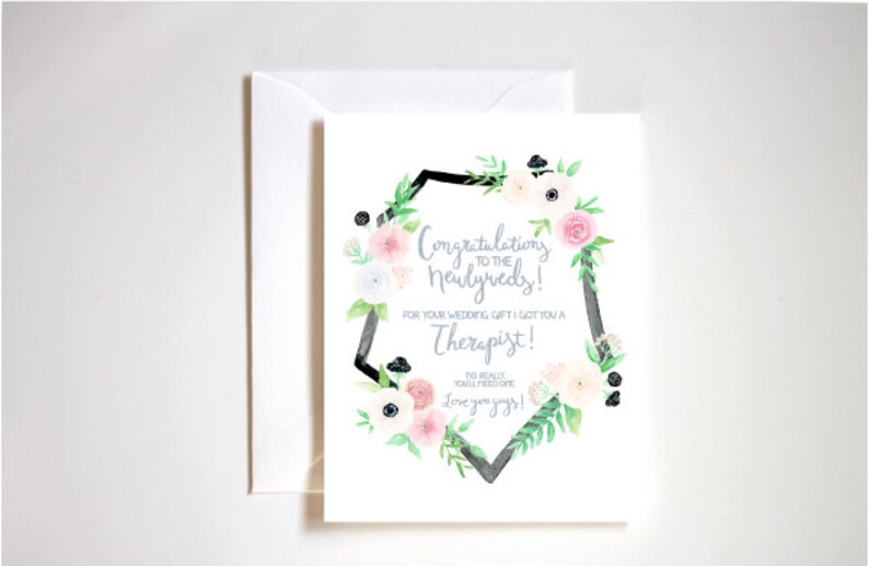 Congratulations to the Newlyweds Card Couples Therapy Humorous Wedding Card Funny Wedding Card Tied The Knot Mr /& Mrs.