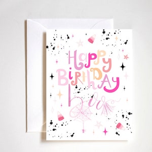 happy birthday boo / halloween birthday card / spooky birthday / pink halloween birthday image 1