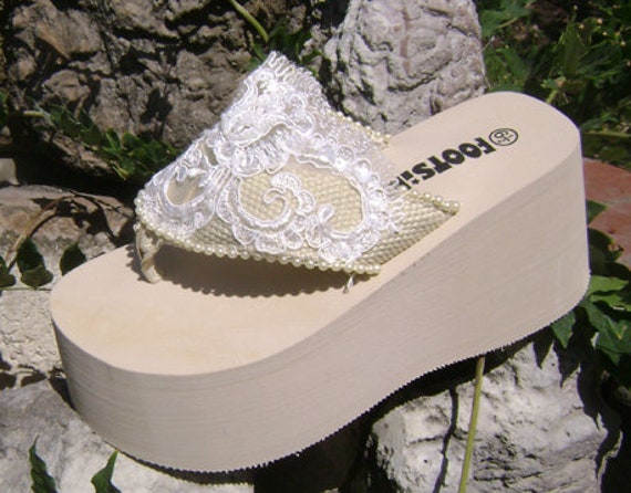 Bridal platform flip flops best sale