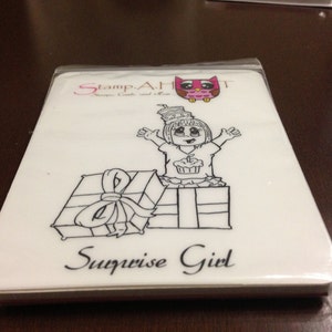 Surprise Girl Rubber Stamp image 2