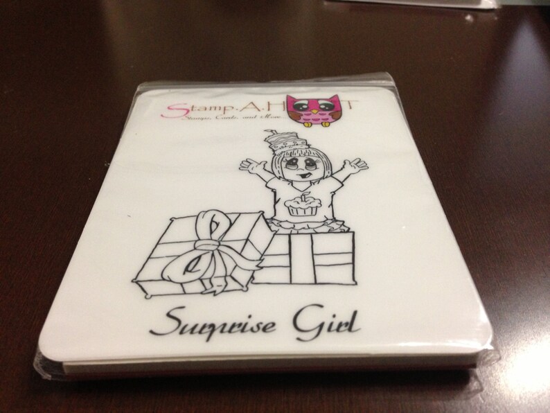 Surprise Girl Rubber Stamp image 2