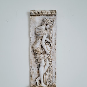 Vintage Danaides Argos Greek Wall Plaque Sandstone Finish