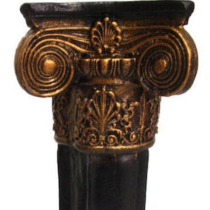 Black Bronze color 15&quot; Ionic Column Pedestal Statue Sculpture Home Decor