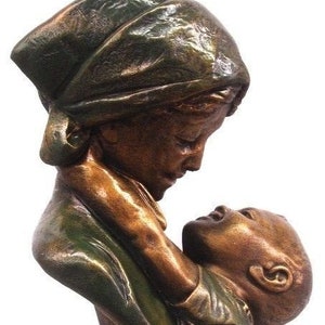 Victorian Mother and Child Statue Classic Art Sculpture