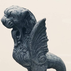 22&quot; Royal Griffin Gargoyle Gryphon Mythical Lion Antique Finish Rare