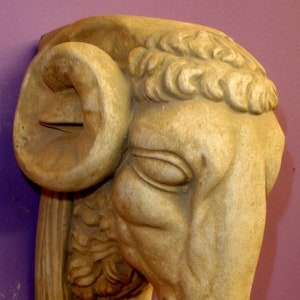 Ram Head Wall Plaque Sculpture Antique finish Statue