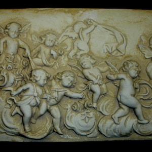 Heavenly Cherubs Angels Playing Wall Plaque