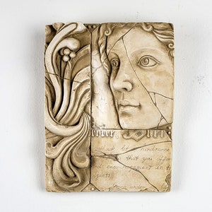 Vintage Greek Maiden Profile Handmade Wall Plaque 2