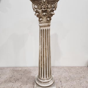 Classic Greek Roman Column Pedestal Corinthian Style Fluted Home Decor 28&quot;