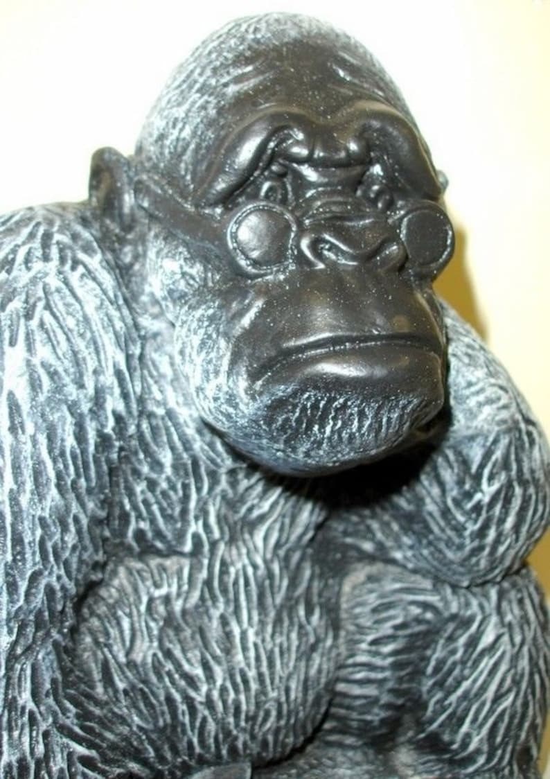Gorilla Reads Wall Street Ape Monkey Statue Sculpture | Etsy