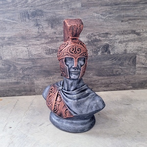 Reproduction Greek Roman Soldier Trojan Bust Sculpture