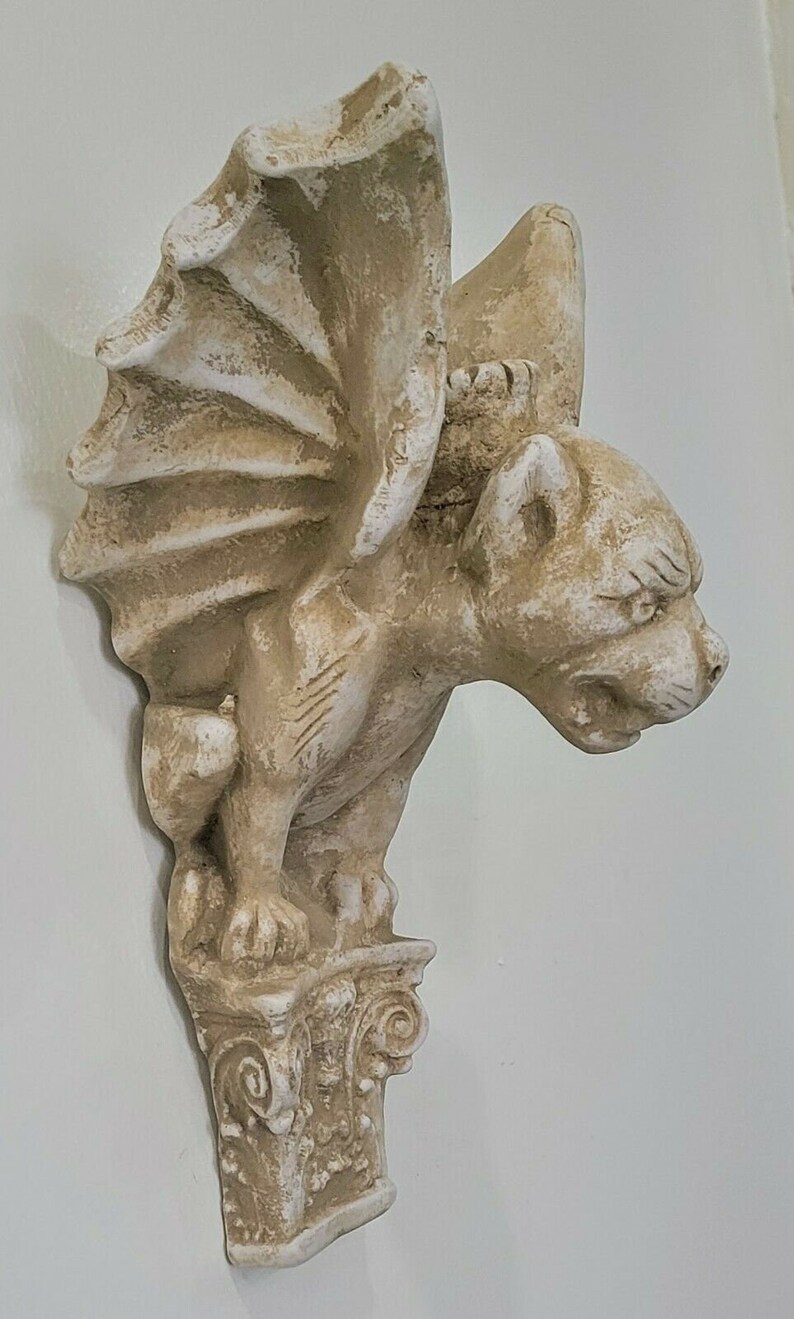 Winged Gargoyle Wall Sculpture Etsy