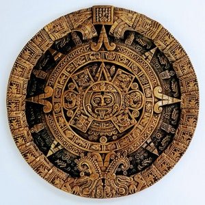 18 Aztec Calendar Wall Sculpture Plaque image 1