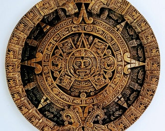 18" Aztec Calendar Wall Sculpture Plaque