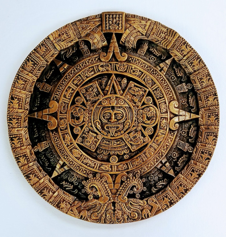 18 Aztec Calendar Wall Sculpture Plaque image 1
