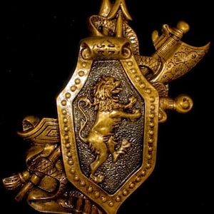 Britannic Shield Royal Lion Certer of Crest Reproduktion Old World Wanddekor