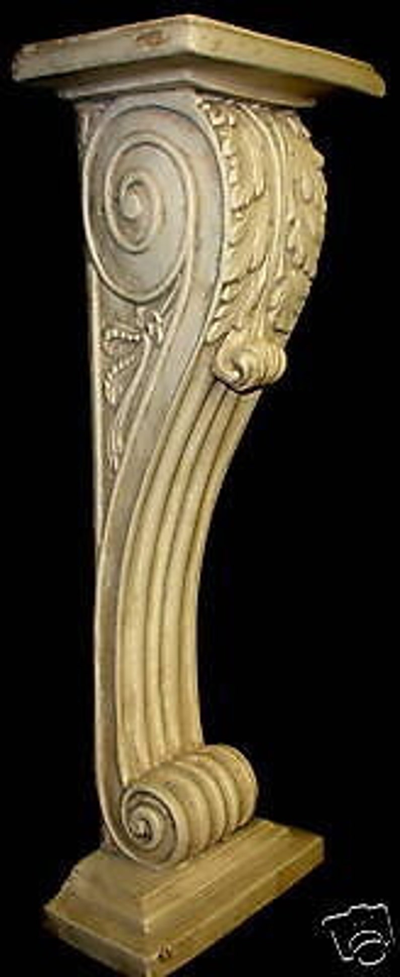 32 Tall Scroll Column Pedestal Table Top Home Decor Etsy