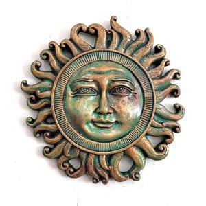 Celestial Sun Sculpture Wall Plaque Home Garden Decor