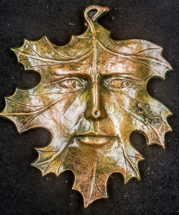 Leaf Green man Lizard Mythical Wall Decor Green man Sculpture