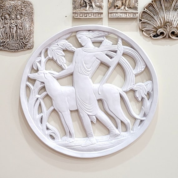 Large Art Deco Revival Relief of Diana the Huntress - Etsy