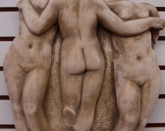 Three Graces Greek Relief Sculpture Wall Plaque LOUVRE Museum