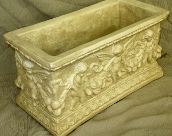 Rectangular Cherubs Angels Pot Urn Home Decor Planter