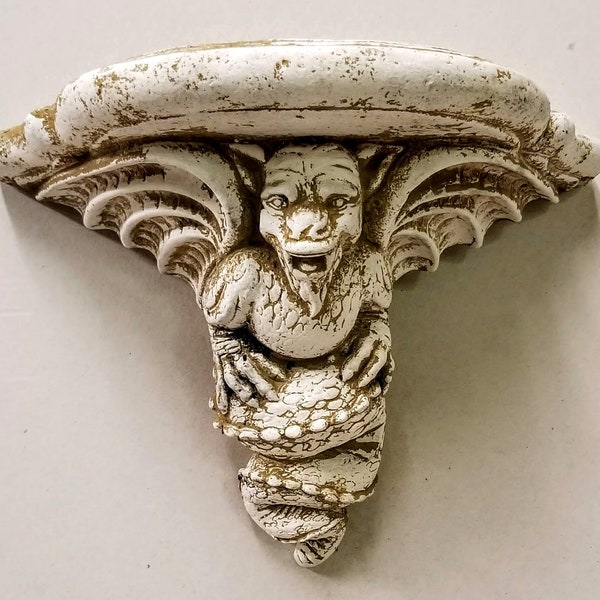 Gargoyle Wall Sconce Vintage dragon mythical shelf Bracket # 15065