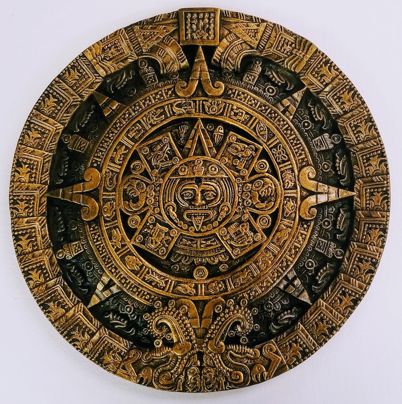 18 Aztec Calendar Wall Sculpture Plaque image 2
