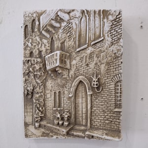 Old World Vintage Italian Door Building 3-D Wall Sculpture