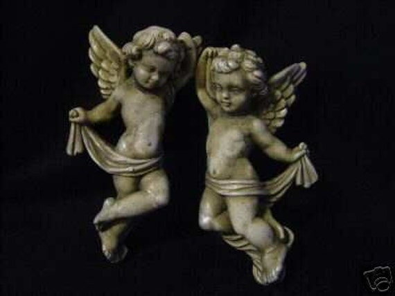 Vintage set of 3 Cherubs Angels Wall Plaque Decor Cupid Eros