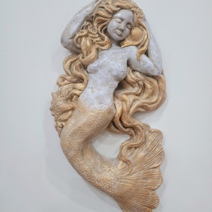 Large Mermaid Wall Plaque Home Sculpture Decor
