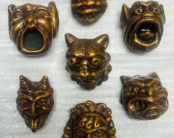 Set of 7 Hunky Punks Gothic Vintage Gargoyle Mythical architectural Design