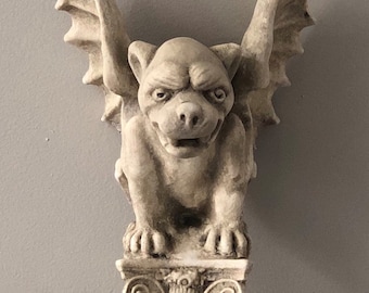 Winged Dog Gargoyle Mythical Wall Plaque