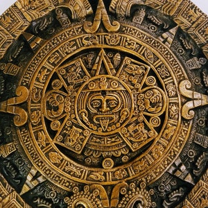 18 Aztec Calendar Wall Sculpture Plaque image 3