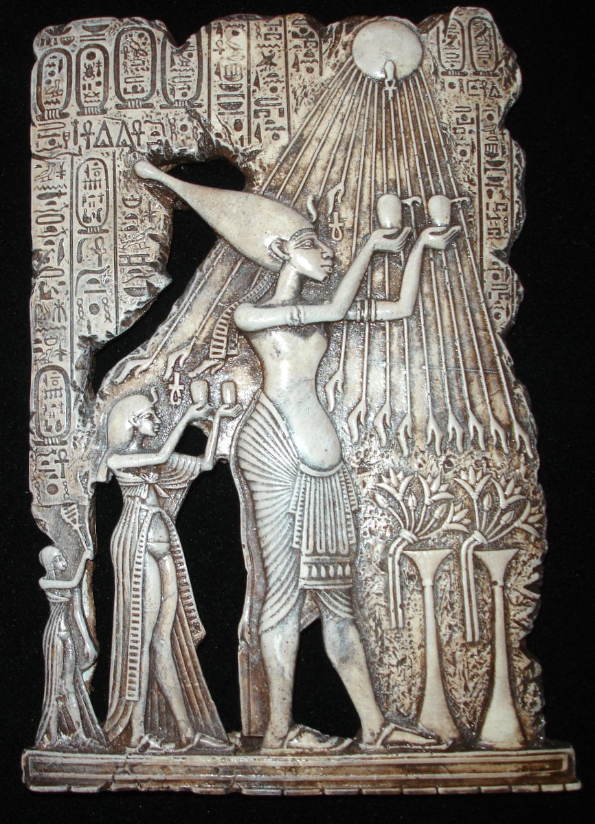 Pharaoh Akhenaten Offering to Aten the Sun Wall Décor - Etsy