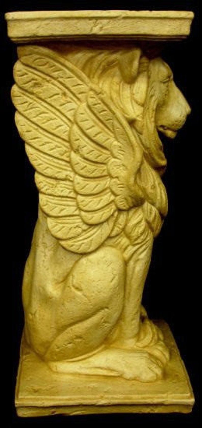 22 Greek Winged Lion Griffin Column Art Pedestal Antique Etsy