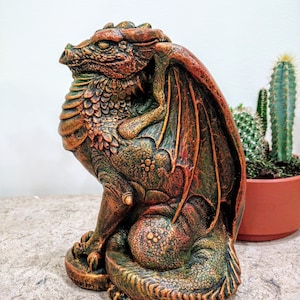 Mythical Dragon Statue 11&quot; Sculpture Home Garden Decor