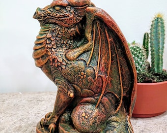 Mythical Dragon Statue 11&quot; Sculpture Home Garden Decor