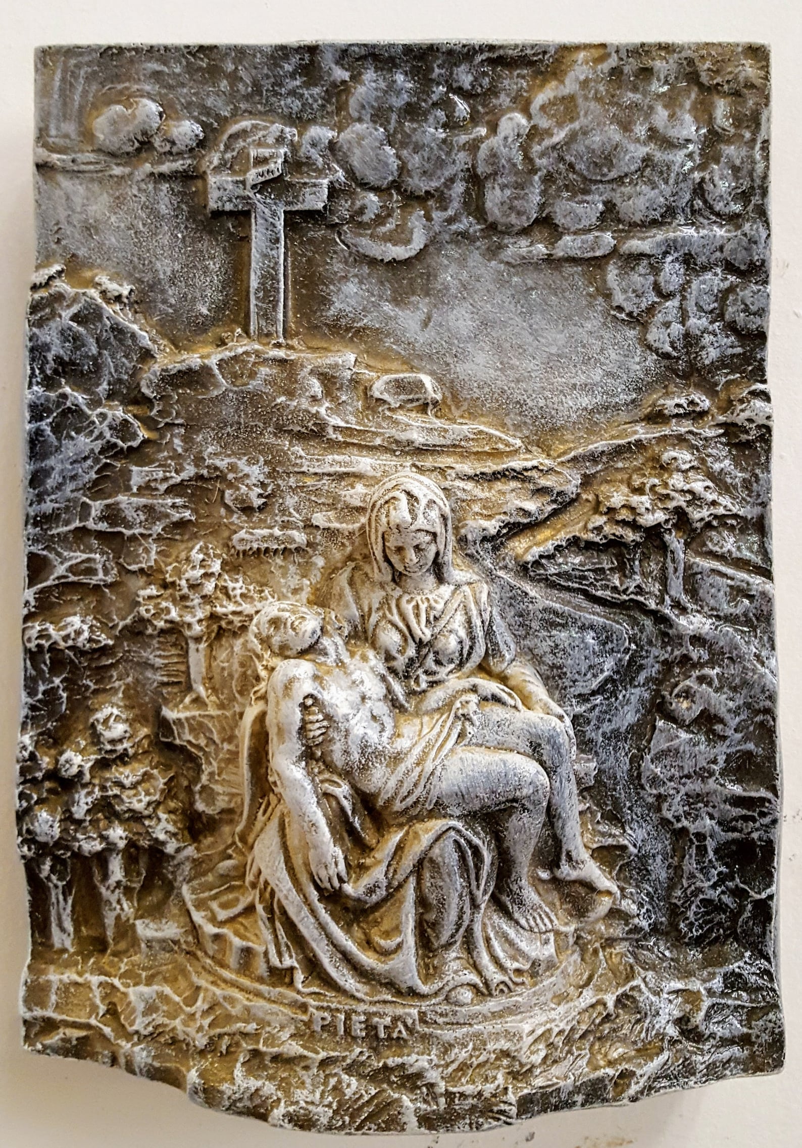 Vintage Sculpture Michelangelo's Pieta Wall Sculpture | Etsy