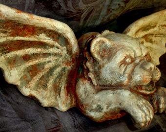 Mythical Chained Winged Gargoyle Wall Plaque Art