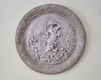 23" bas relief Cherubs and Angels Wall Plaque