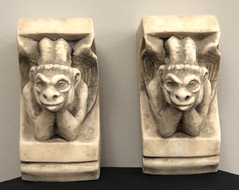 Pair of Notre Dame Spitting Gargoyle Corbel Brackets