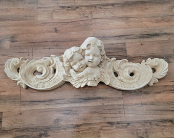 40" Vintage Cherubs frieze bisque plaque