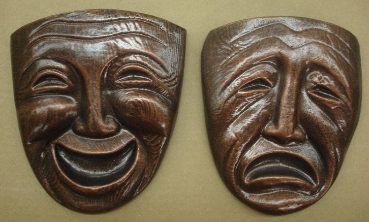 Comedy and Tragedy Theatrical Mask Pair Wall Decor -  Canada
