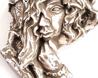 Dryad Fairy Nymph Druid Pixie Nature Tree Woman Wall Sculpture Free Shipping
