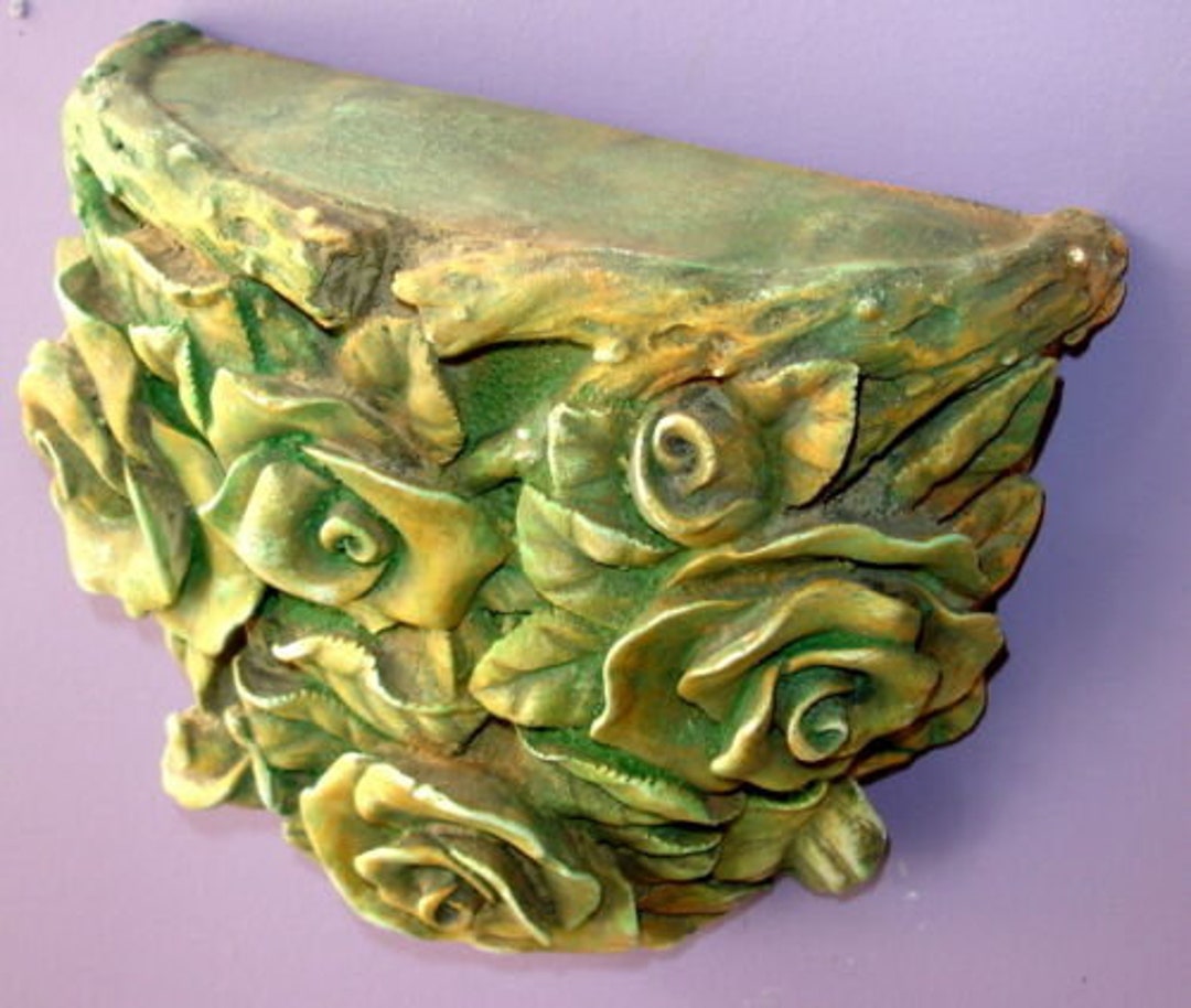 Ornate Vintage Bed of Rose Flower Sconce Shelf Etsy