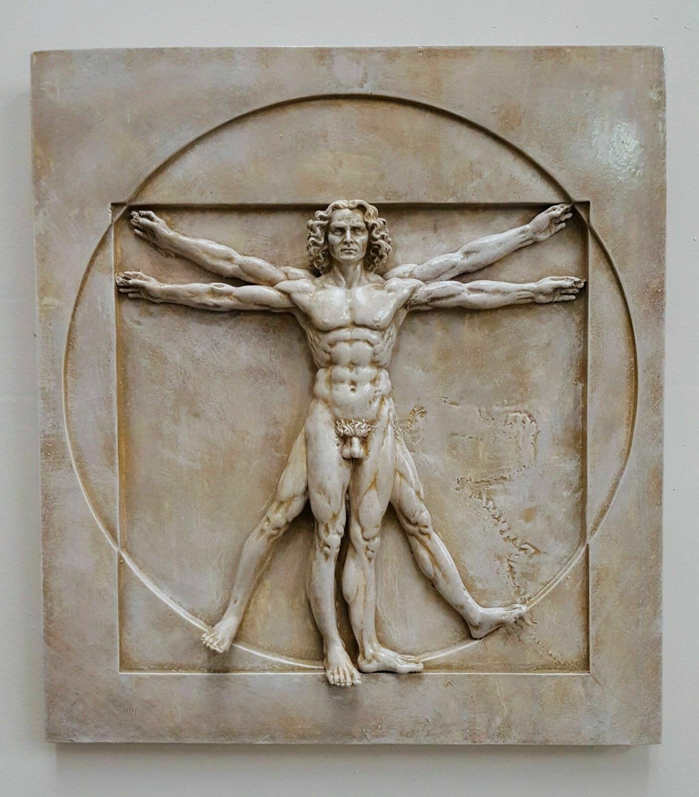 レオナルド・ダ・ヴィンチのウィトルウィウス的人体図の壁飾り