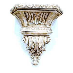 Vintage Italian Victorian Rococo Architectural Plaster Corbel Wall Planter